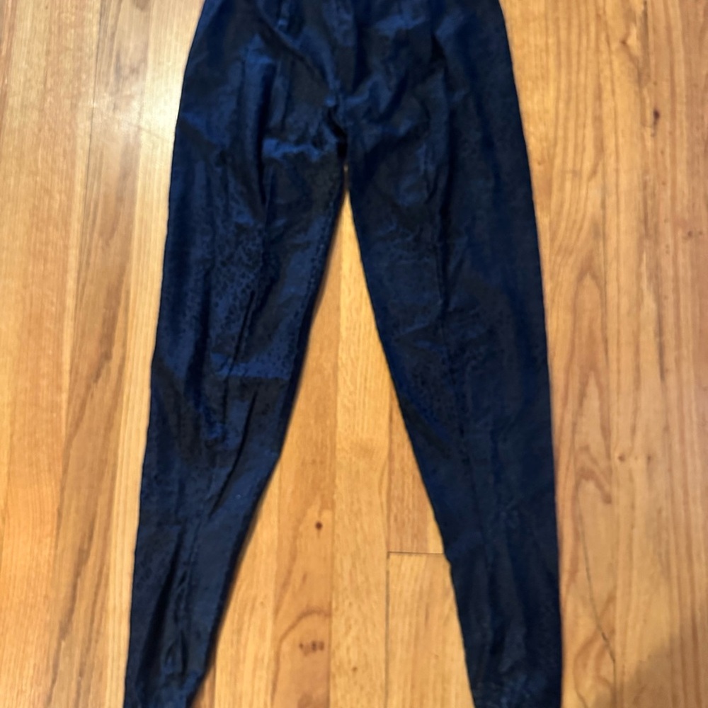 Vintage Christian Dior Black Cheetah Print Tights - Elastic Waist - Size Small
